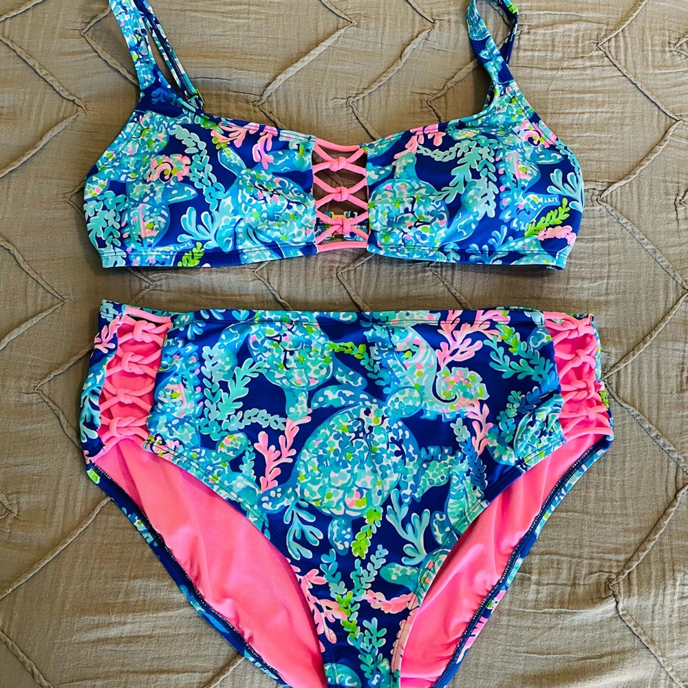 Lilly Pulitzer Corsica Blue Turtle Villa bikini